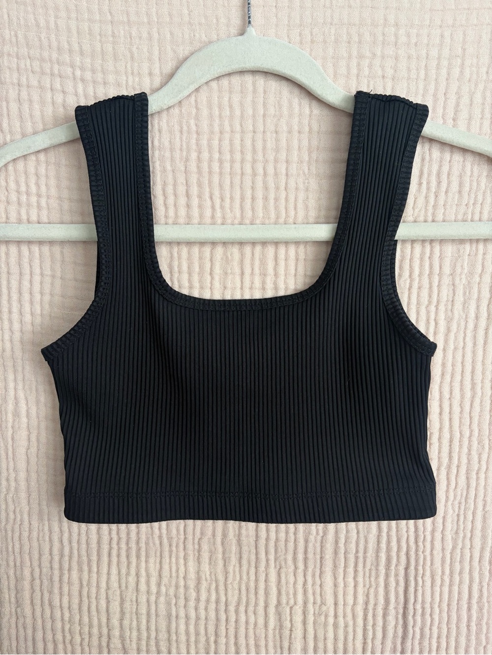 Year of Ours x Bandier Ribbed Sports Bra Crop Top Black Size S